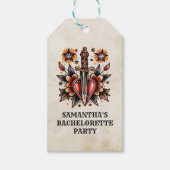 Retro Tattoo Hartdolk  Bachelorette Cadeaulabel (Voorkant)