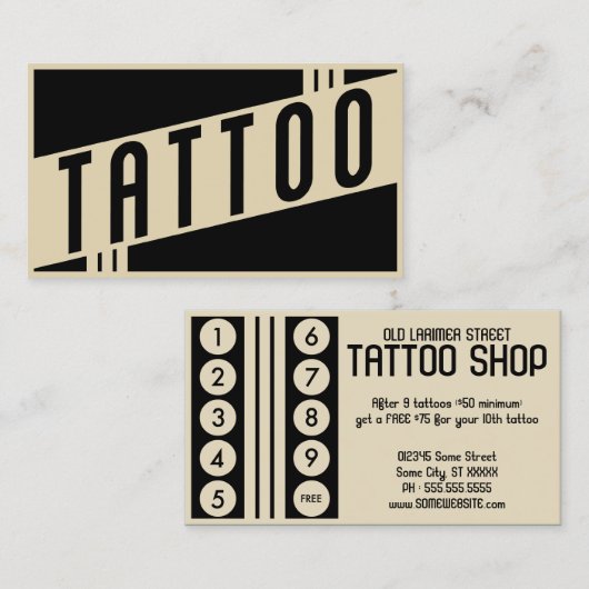 retro tattoo loyalty - programma (Voorkant / Achterkant)