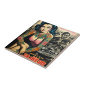 Retro Tattoo meisje Tegeltje (Zijkant)