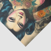 Retro Tattoo meisje Tissuepapier (Detail)