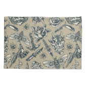 Retro Tattoo Patroon Kussensloop (Achterkant-Links)