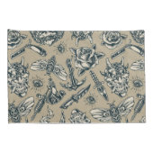 Retro Tattoo Patroon Kussensloop (Achterkant-Rechts)