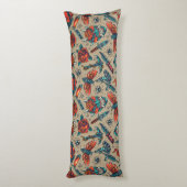 Retro Tattoo Patroon Lichaamskussen (Achterkant (Verticaal))