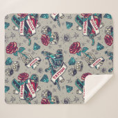 Retro Tattoo Patroon Sherpa Deken (Voorkant (horizontaal))