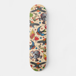 Retro Tattoo Skateboard