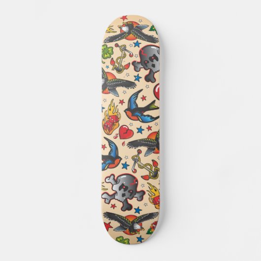 Retro Tattoo Skateboard (Voorkant)