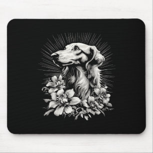 Retro Tattoo Stijl Borzoi Hond Liefhebber Muismat