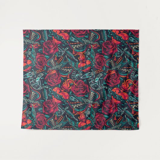 Retro-Tattoo Wandkleed (Voorkant (horizontaal))