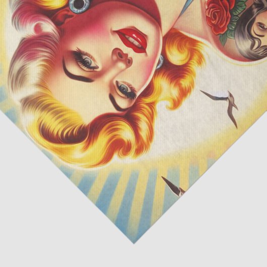 Retro Tattooed Bikini Pin-up Tissuepapier (Detail)