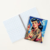 Retro Tattooed Bikini Zomer Pin-up Notitieboek (Binnen)