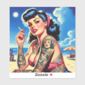 Retro Tattooed Bikini Zomer Pin-up Sticker (Vel)