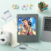 Retro Tattooed Bikini Zomer Pin-up Sticker (iPad Cover)