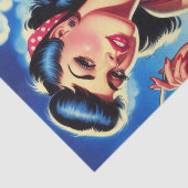 Retro Tattooed Bikini Zomer Pin-up Tissuepapier (Detail)