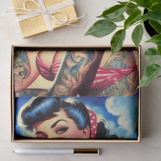 Retro Tattooed Bikini Zomer Pin-up Tissuepapier (Geschenk)