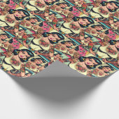 Retro Tattooed Pin-up Comics Cadeaupapier (Hoek)