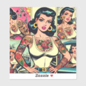 Retro Tattooed Pin-up Comics Sticker (Vel)