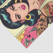 Retro Tattooed Pin-up Comics Tissuepapier (Detail)