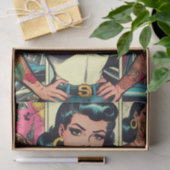 Retro Tattooed Pin-up Comics Tissuepapier (Geschenk)
