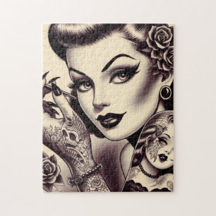 Retro Tattooed Pin Up Legpuzzel