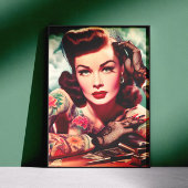 Retro Tattooed Pin-up Poster