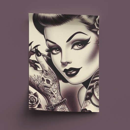 Retro Tattooed Pin Up Tissuepapier