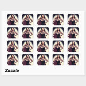Retro Tattooed Pin-up Vierkante Sticker (Vel)