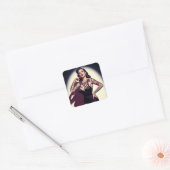 Retro Tattooed Pin-up Vierkante Sticker (Envelop)