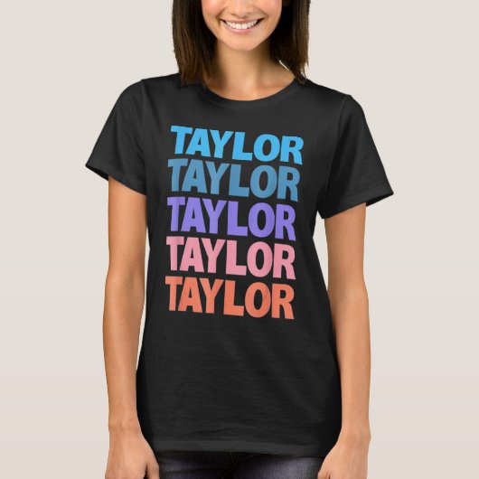 Retro Taylor tekstontwerp T-shirt (Voorkant)
