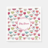 Retro Tea Party Baby shower gepersonaliseerd Servet (Voorkant)