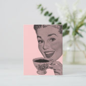 Retro Tea Party Kaart (Staand voorkant)