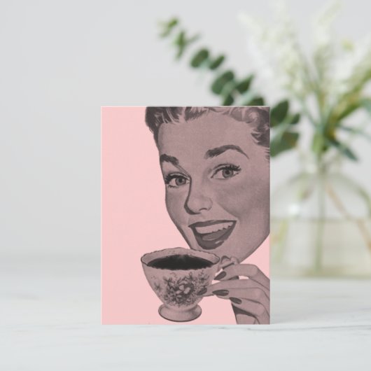 Retro Tea Party Kaart (Staand voorkant)