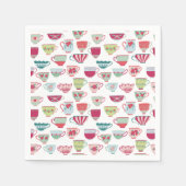 Retro Tea Party Modern Pastel Servet (Voorkant)