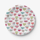Retro Tea Party Pastel Papieren Bordje (Voorkant)