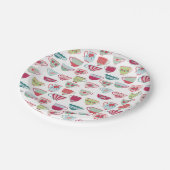 Retro Tea Party Pastel Papieren Bordje (Gekanteld)