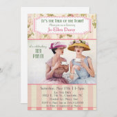 Retro Tea Party Uitnodiging (Voorkant / Achterkant)