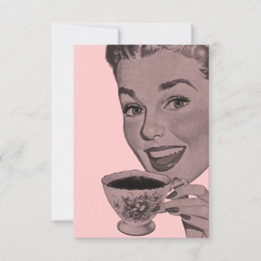 Retro Tea Party V2 Kaart (Voorkant)