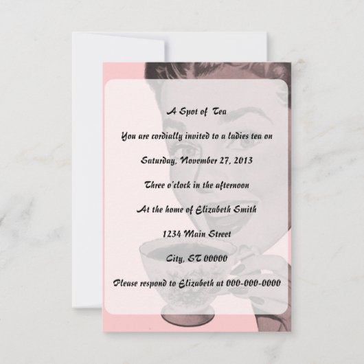 Retro Tea Party V2 Kaart (Achterkant)