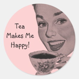 Retro Tea Ronde Sticker