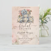 Retro Tea Set Flowers Vrijgezellenfeest Kaart (Staand voorkant)