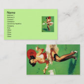 Retro Tea Time Pinup Girl Visitekaartje (Voorkant / Achterkant)