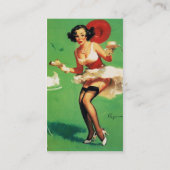 Retro Tea Time Pinup Girl Visitekaartje (Achterkant)