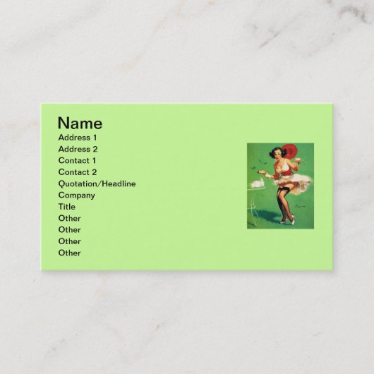 Retro Tea Time Pinup Girl Visitekaartje (Voorkant)