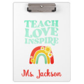 Retro Teach Love Inspire Klembord (Voorkant)