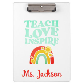 Retro Teach Love Inspire Klembord