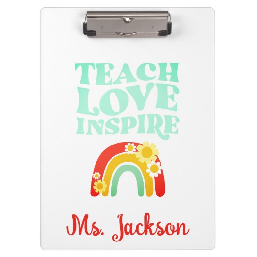 Retro Teach Love Inspire Klembord (Voorkant)