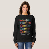 Retro Teacher Inspirational Back to School Prescho Trui (Voorkant volledig)
