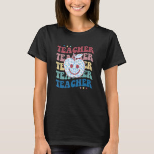 Retro Teacher Inspirerend Kleurrijke Luipaard Prin T-shirt