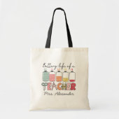 Retro Teacher Life Beter leven van een Teacher Cus Tote Bag (Voorkant)