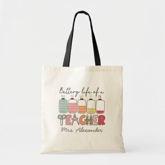 Retro Teacher Life Beter leven van een Teacher Cus Tote Bag (Voorkant)