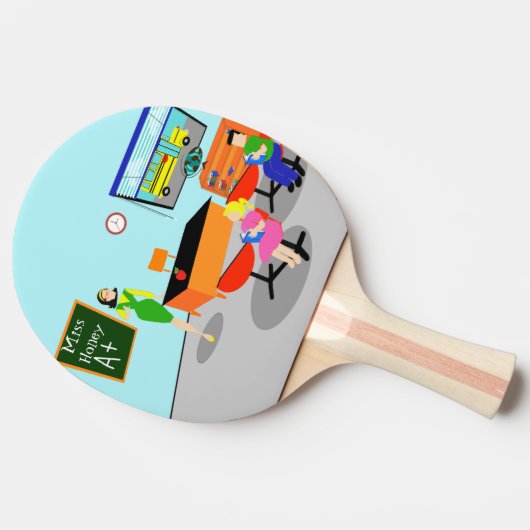 Retro Teacher Ping Pong Paddle Tafeltennisbatje (Zijkant)